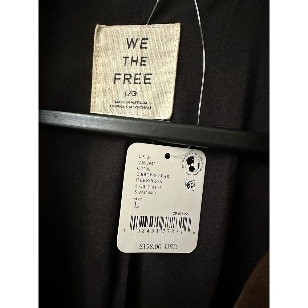 NEW Revolve x We The Free Womens Size Large Paper Cut Brown Faux Suede Blazer - Picture 10 of 11